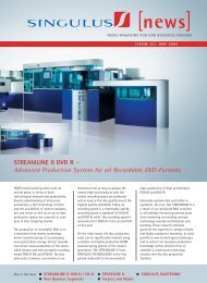 STREAMLINE II DVD R - Singulus Technologies AG