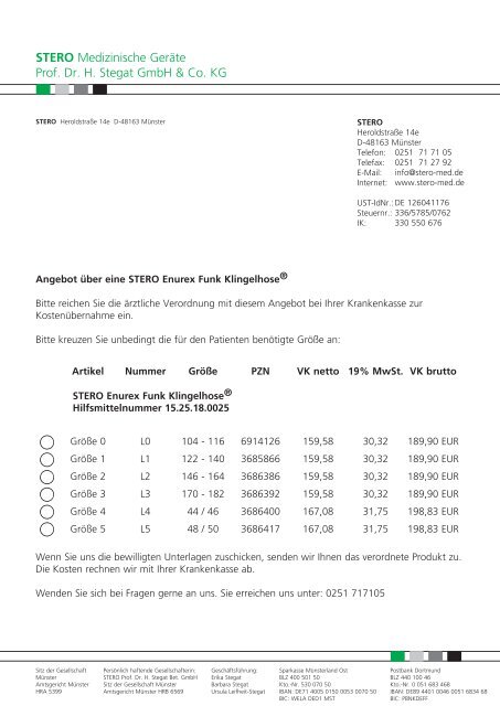 Preisinfo- Stero Enurex Funk Klingelhose