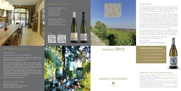 WEINGUT VON WINNING PREISLISTE 2013