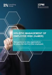 HOLISTIC MANAGEMENT OF EMPLOYEE RISK (HoMER) - CPNI