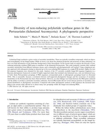 Diversity of non-reducing polyketide synthase genes - Real JardÃ­n ...