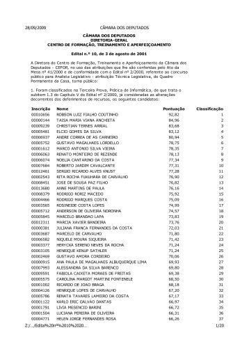 10/2001 - CÃ¢mara dos Deputados