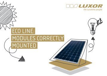 ECo linE: ModulEs CorrECtly MountEd - Luxor Solar