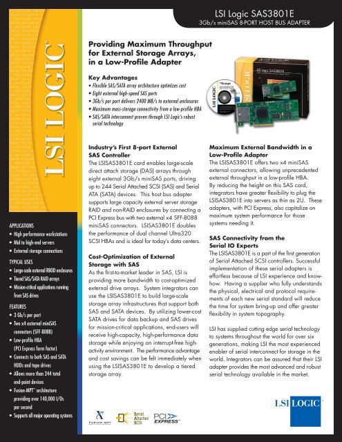 LSI-SAS-3801e Datasheet (PDF) - starline Computer GmbH