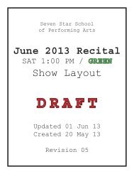 Saturday 1:00 PM Show - Seven Star School of Performing Arts