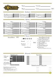 The complete character sheet - Standard - Exalted, character sheets