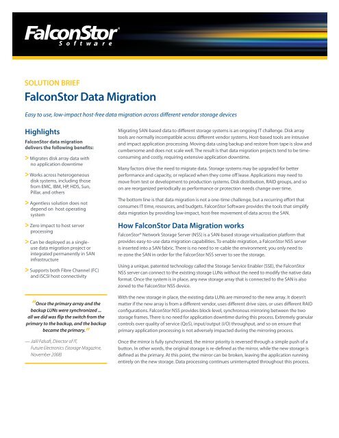 FalconStor Data Migration