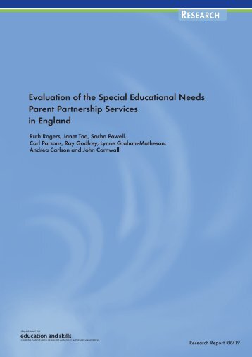 Evaluation of the Special Educational Needs Parent Partnership ...