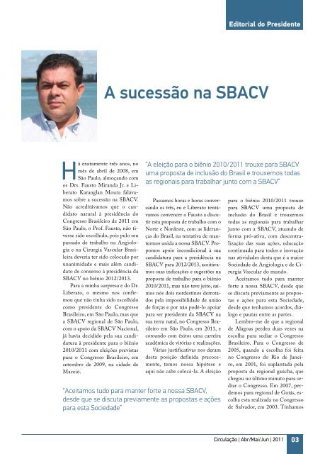 SBACV cria Circulando pelas Regionais para ouvir vocÃª