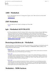 ARD - Mediathek ZDF-Mediathek bpb ... - DDR im Unterricht