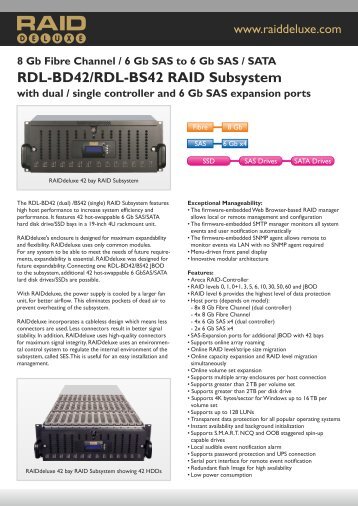 RAIDdeluxe RDL-BD42 and RDL-BS42 RAID Subsystems