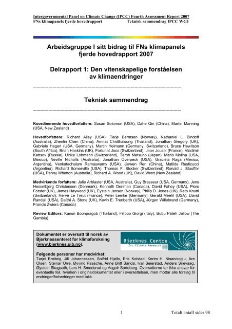 Last ned teknisk sammendrag her (pdf) - Bjerknessenteret for ...