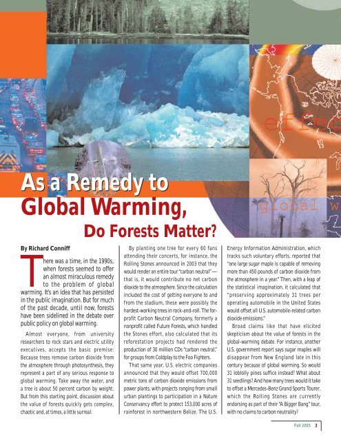 As a Remedy to Global Warming, As a Remedy to Global Warming