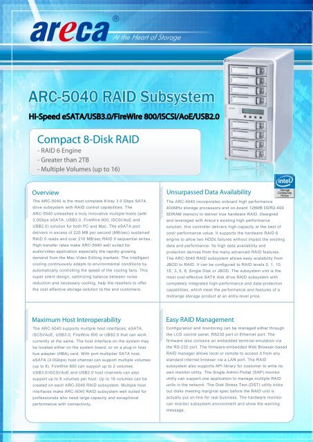 Areca ARC-5040/3 Datasheet (PDF) - starline Computer GmbH