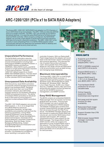 Areca ARC-1200 Datasheet (PDF)