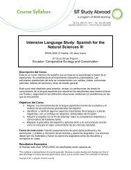 Intensive Language Study: Spanish for the Natural Sciences III