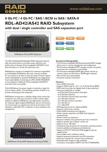 RAIDdeluxe RDL-AD42 -AS42 Datasheet