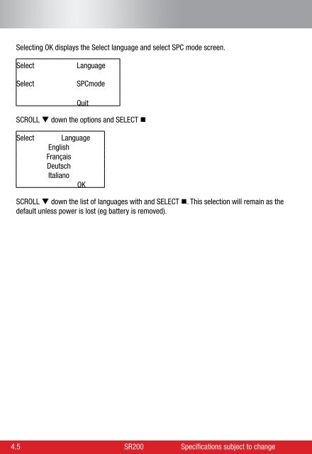 SR200 Surface Roughness Tester User Manual - Starrett