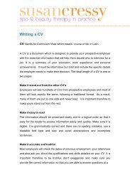 Writing a CV - Susan Cressy