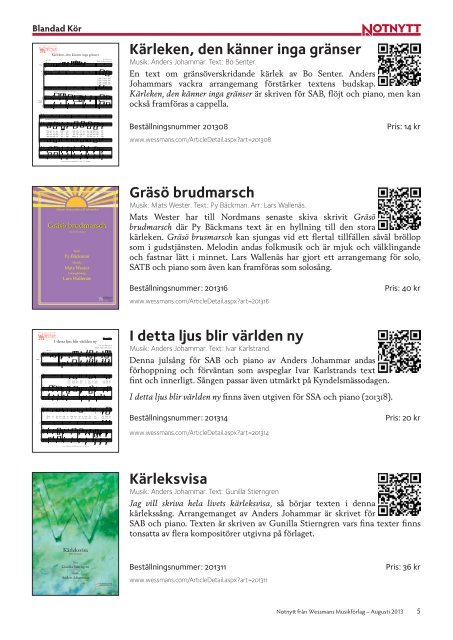 Ladda ner katalog - Wessmans MusikfÃ¶rlag