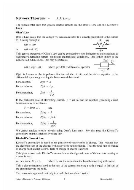 Network Theorems