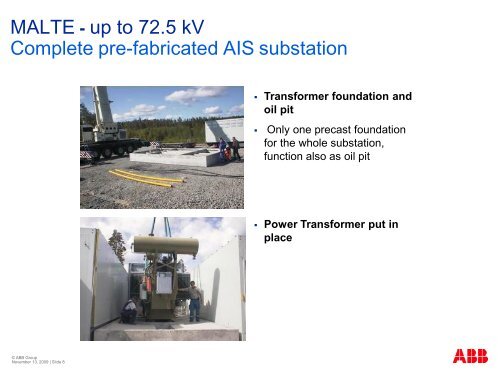 Example of Indoor substations