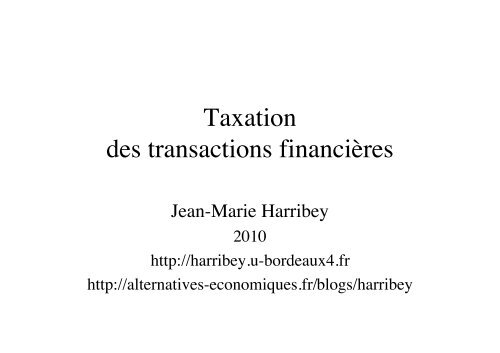 Power Point de Jean-Marie Harribey 1