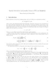 Spatial derivatives and penalty terms in ITK and elastix