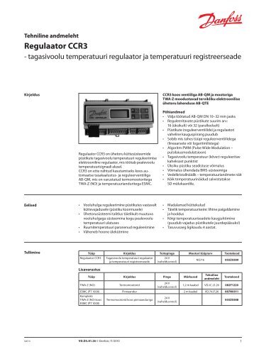 Regulaator CCR3 - Danfoss