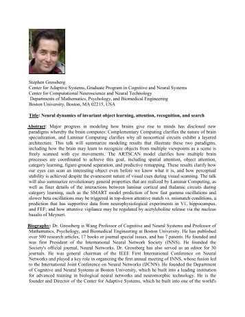 Talk abstract - 19th International Conference on Neural Information ...