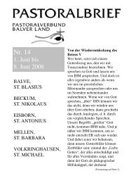 Pastoralbrief 01.06. - 08.06.08 - Kath. Pfarrei St. Blasius zu Balve