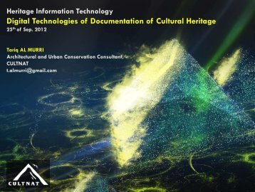 Digital Technologies of Documentation of Cultural ... - LinkSCEEM