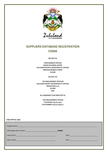 Suppliers Database Registration.pdf - Zululand District Municipality
