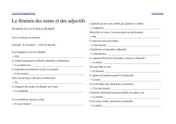 Le fÃ©minin des noms et des adjectifs - GaÃ©tan Solo