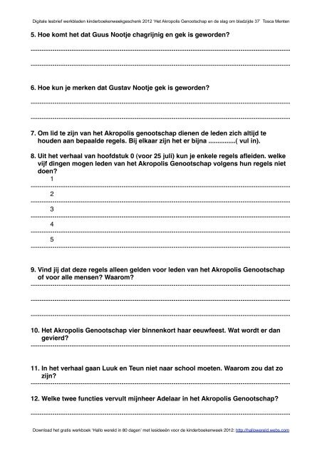 (pdf) over het kinderboekenweekgeschenk 2012