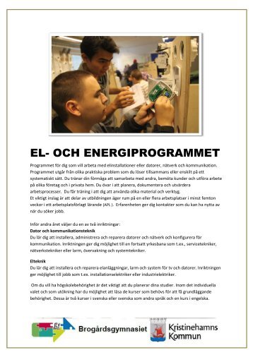 Läs mer om El-och energiprogrammet här