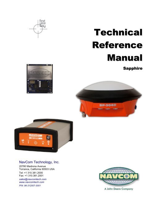 Sapphire Technical Reference Manual - NavCom Technology Inc.
