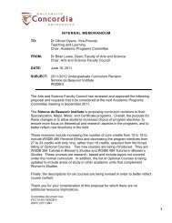 INTERNAL MEMORANDUM TO: Dr Ollivier Dyens, Vice-Provost ...