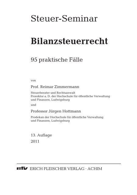 Steuer-Seminar Bilanzsteuerrecht