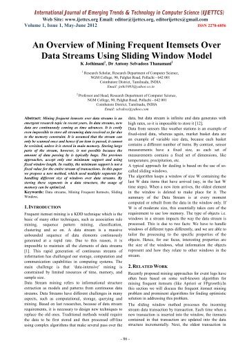 An Overview of Mining Frequent Itemsets Over Data Streams Using ...