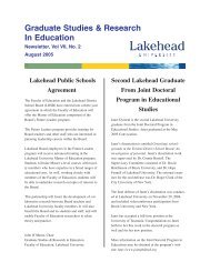 Newsletter_2004_v.7. # 2 - Faculty of Education - Lakehead University