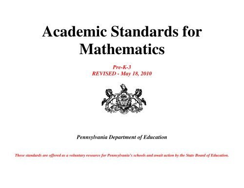 Academic Standards for Mathematics (Primary) - SAS