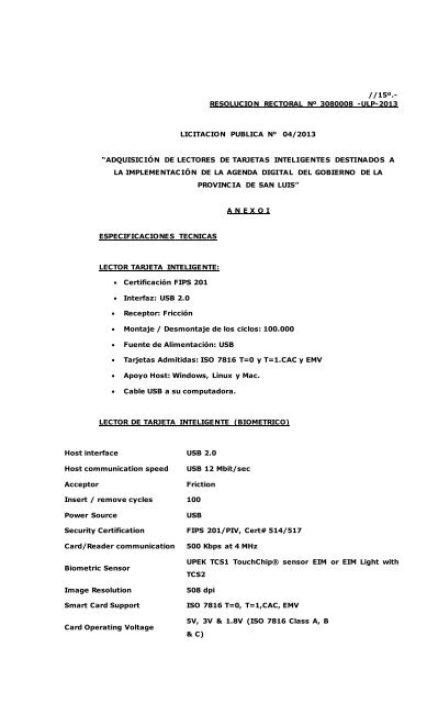 Licitacion Publica NÂº 4-ULP-2013 Pliego de Bases y Condiciones