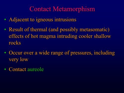 Chapter 21: Metamorphism - Faculty web pages