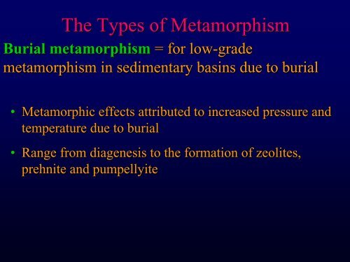 Chapter 21: Metamorphism - Faculty web pages