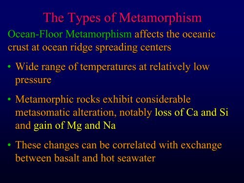 Chapter 21: Metamorphism - Faculty web pages