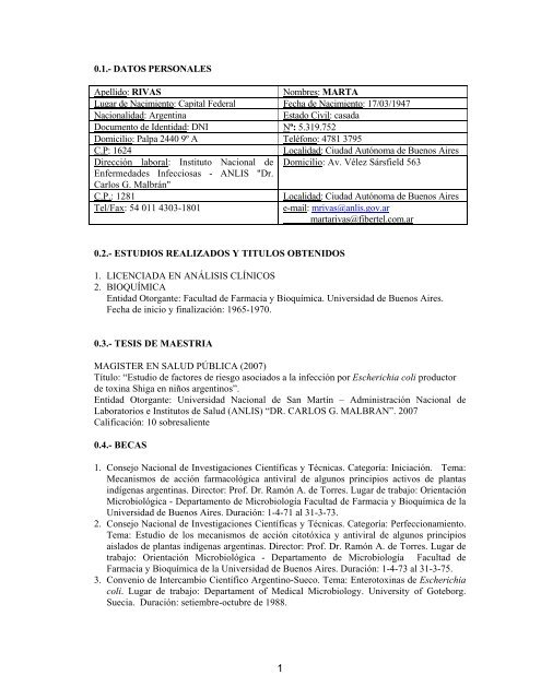 CV completo-Marta Rivas_ABRIL 2010.pdf - Instituto de Higiene