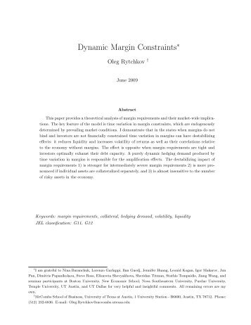Dynamic Margin Constraintsâ - EFA2009