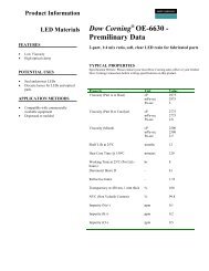 Dow Corning OE-6630 - Premilinary Data