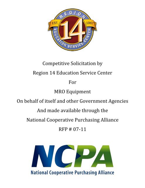 RFP - MRO Equipment & Supplies - Final - NCPA